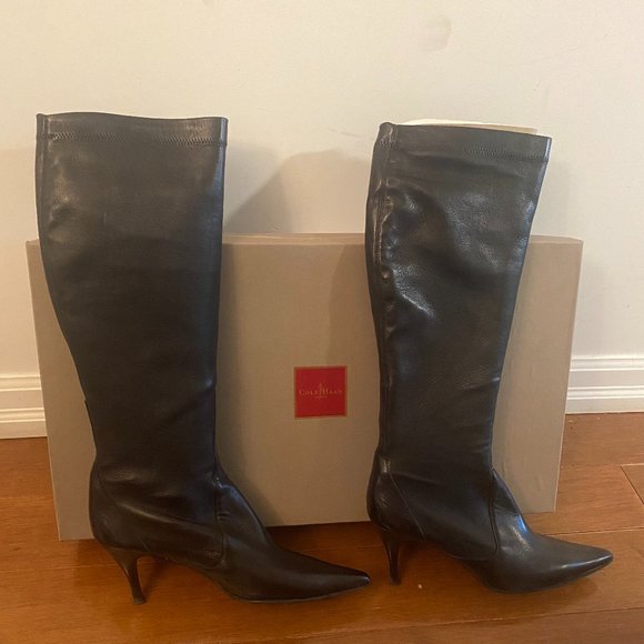 Cole Haan Black Leather Kathy Boots - Picture 1 of 2